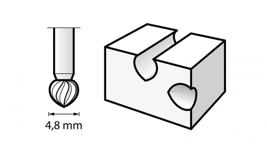 Dremel 192 Fresa sferica media ad alta velocità 4,8 mm