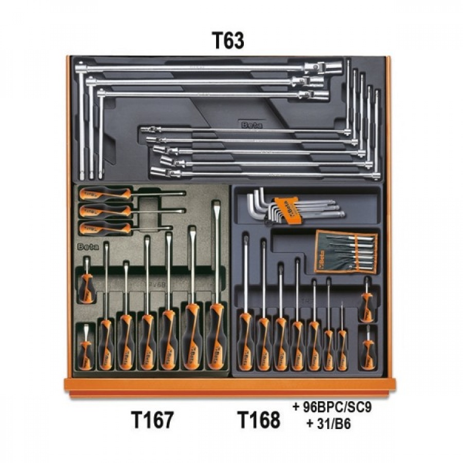 Beta 5910vg/3t assortimento utensili manutenzione industriale in termoformati 202 pz. 059101068 - dettaglio 5